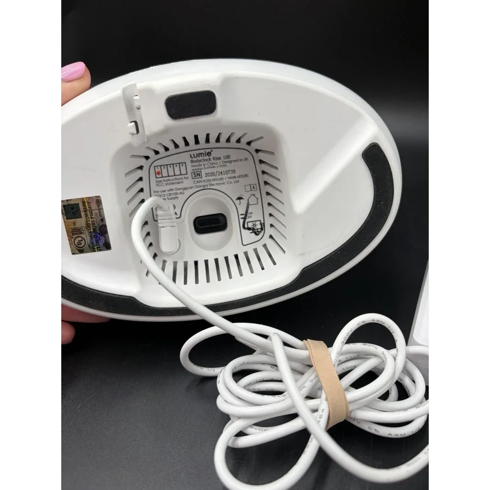 Lumie Bodyclock Rise 100 wake-up light alarm clock sunrise sunset + power cable